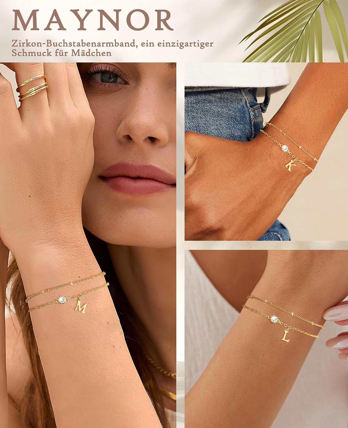 Detalle 2 de Maynor Armband mit Initialen A-Z 18K