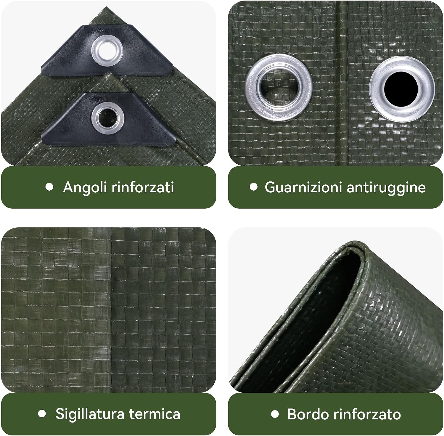 Detalle de COVALL Telo Impermeabile 115 g/m² 6x8m Verde – affidabile per esterni