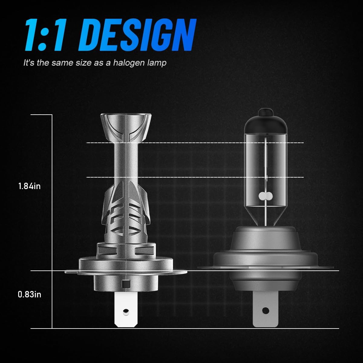 Thumbnail 1 de NOVSIGHT ampoules LED H7 1:1 (kit de conversion, 2 pièces) 6500K