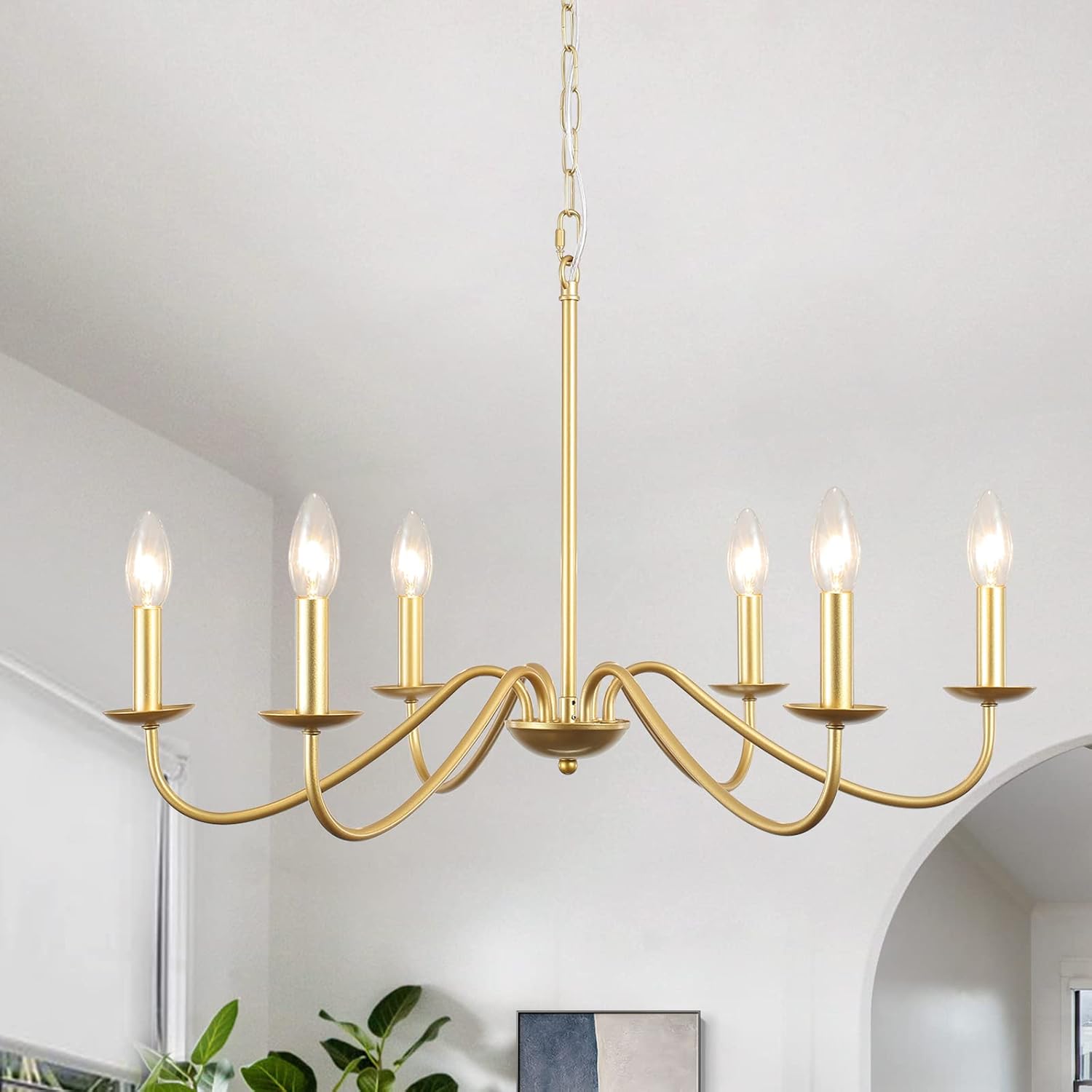 Detalle de YLCHYTDZSW D0131 6-Light Gold Metal Chandelier