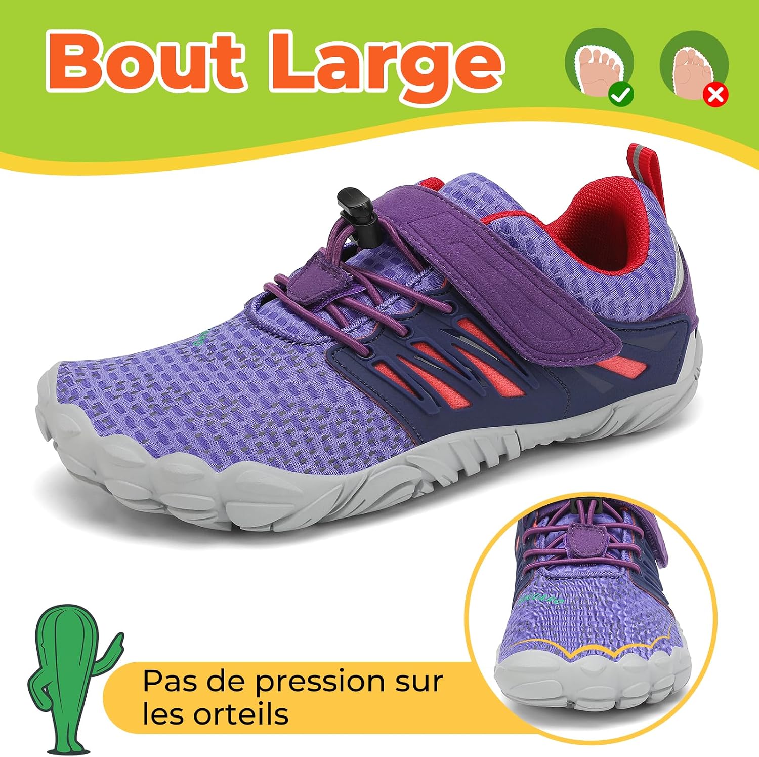 Detalle 2 de SAGUARO Chaussures Minimalistes Enfant Noir GR24-36