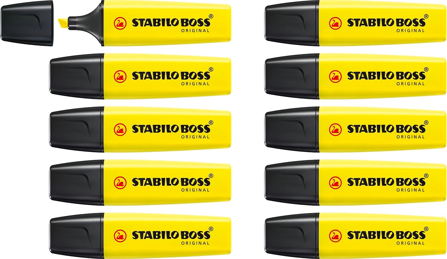 Detalle de Stabilo Boss Original Highlighters Pack of 10 – Yellow