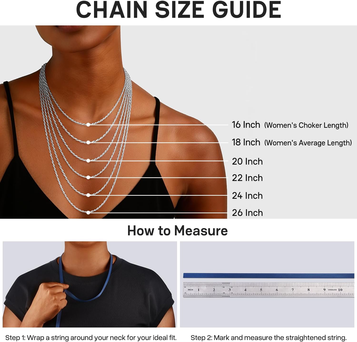 Detalle 2 de Girluky Rope Chain Necklace, 2mm