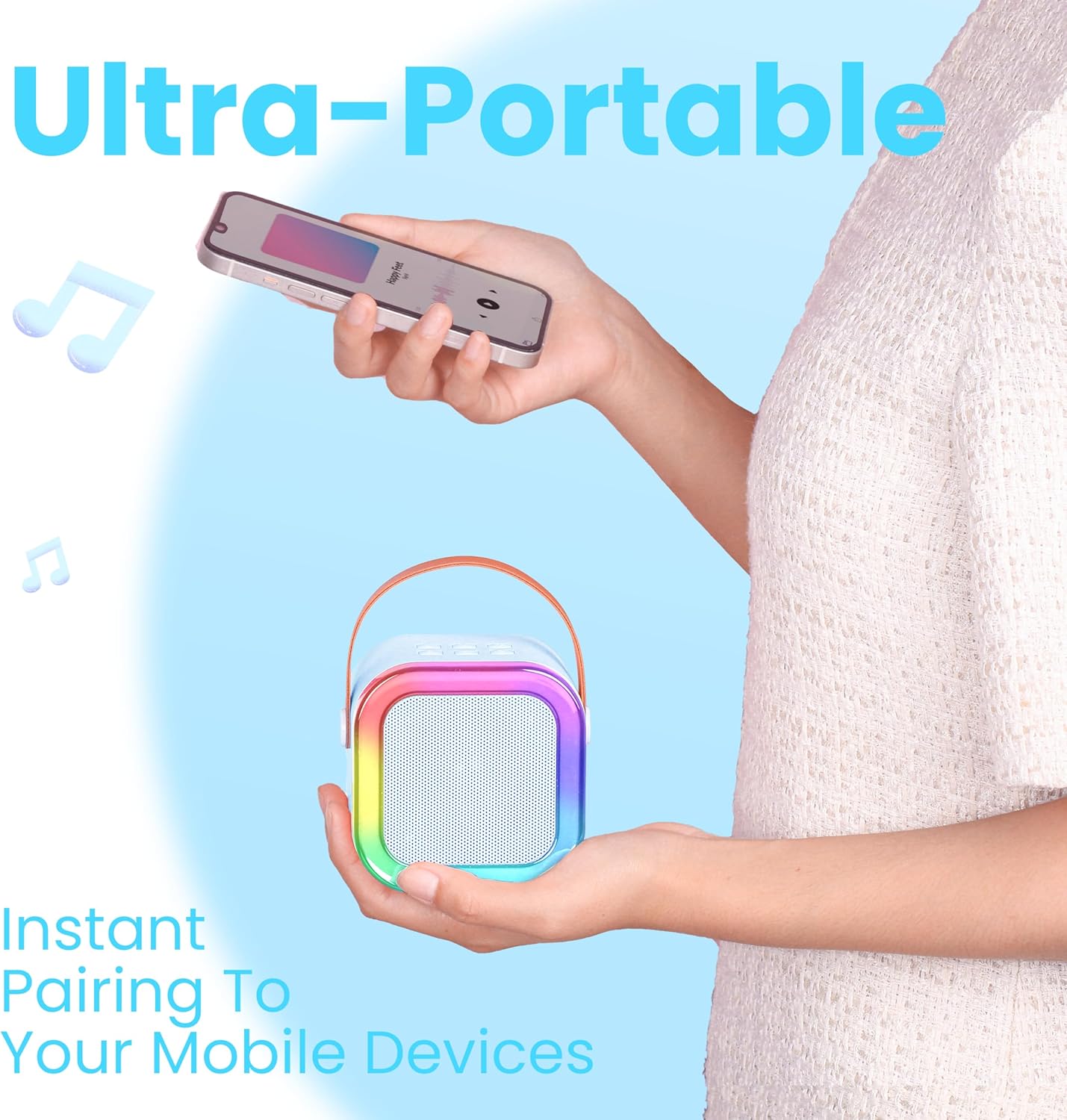 Thumbnail 3 de Ankuka Karaoke Infantil Bluetooth con 2 Micrófonos y Luces 🎤
