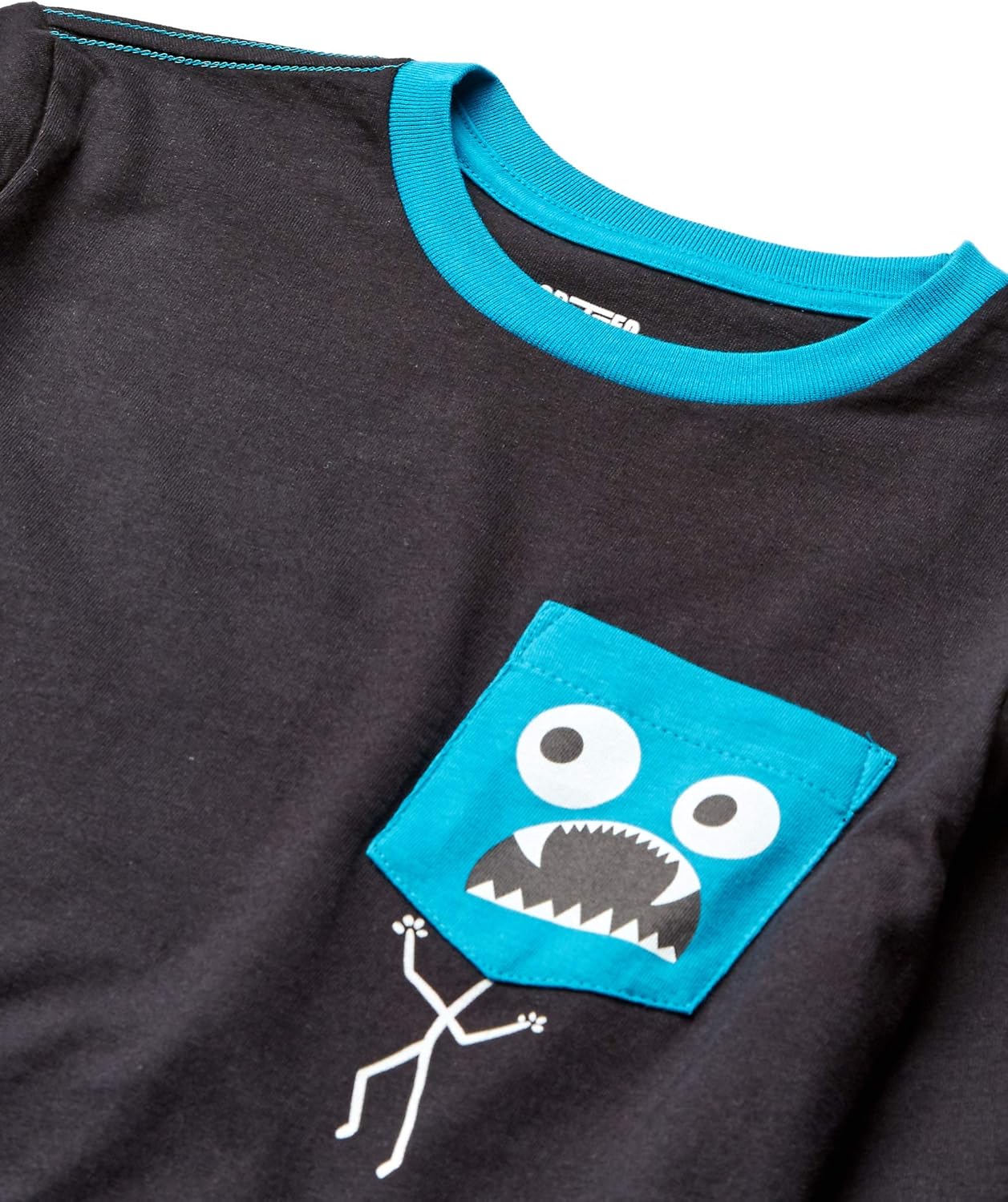 Detalle de Amazon Essentials T-Shirt maniche lunghe bambini e ragazzi – pacco da 5 (Mostri/Multicolore/Righe), 6-7 anni