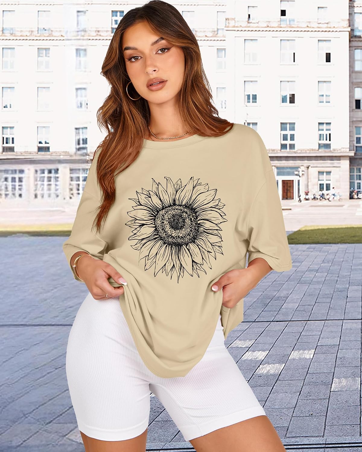 Thumbnail 5 de Womens Oversized Tshirt Loose Fit Short Sleeve