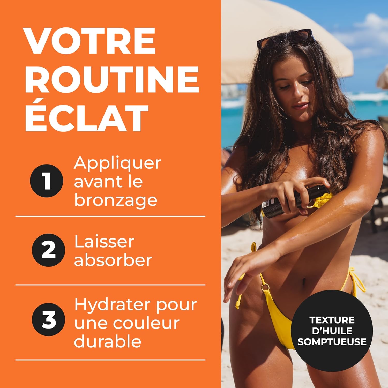 Detalle de BYROKKO Shine Brown Huile Accélérateur de Bronzage (150 ml) – Bronzage XXL naturel pour soleil et solarium