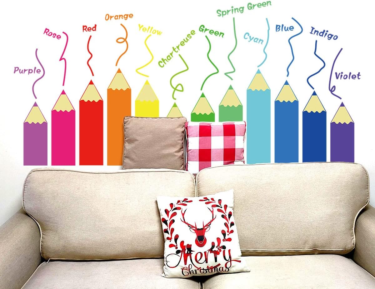 Detalle de Sroko Colourful Kids Wall Stickers, Reusable Vinyl Decals, 2 Sheets