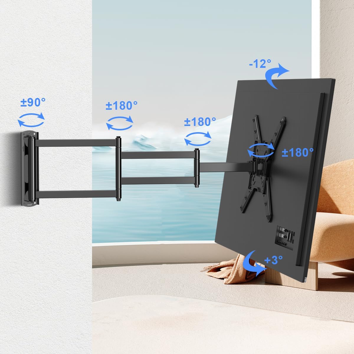 Detalle 1 de Suptek Corner TV Mount with 40in Extension Arm