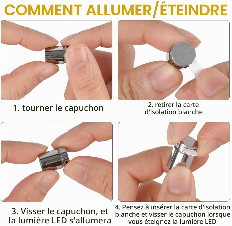 Detalle de AUAUY Compact mini-ledlampjes op batterijen, warmwit, set van 30