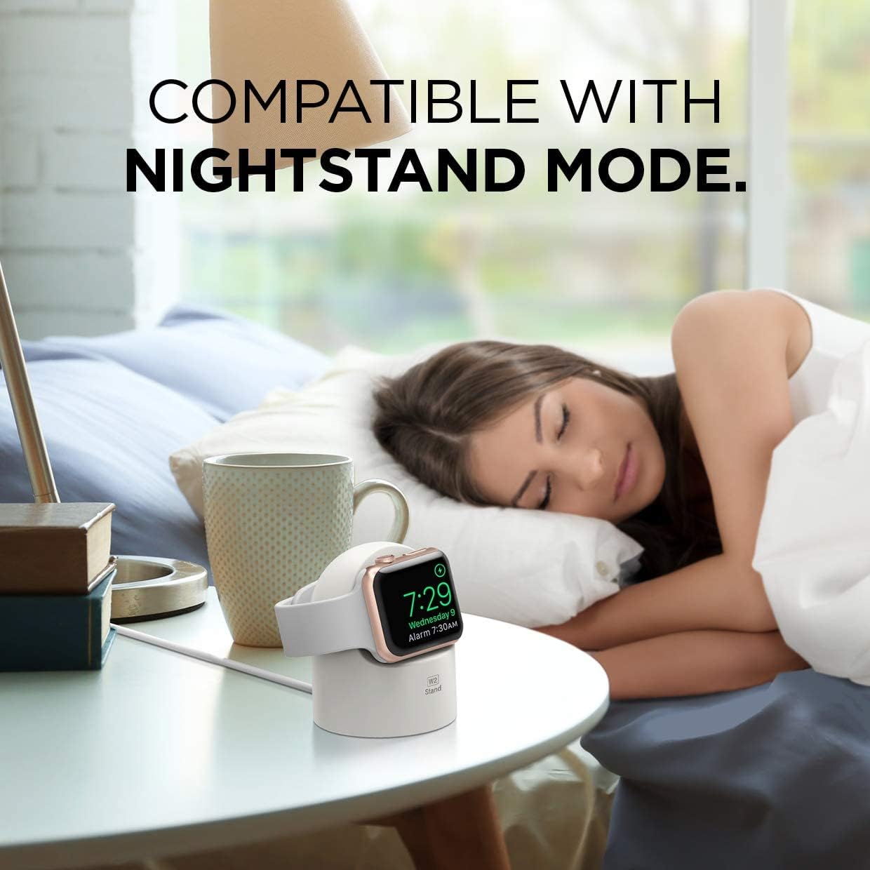 Thumbnail 1 de elago W2 Charger Stand for Apple Watch (Nightstand Mode) – White, 49/46/45/44/42/41/40/38mm – Cable not included