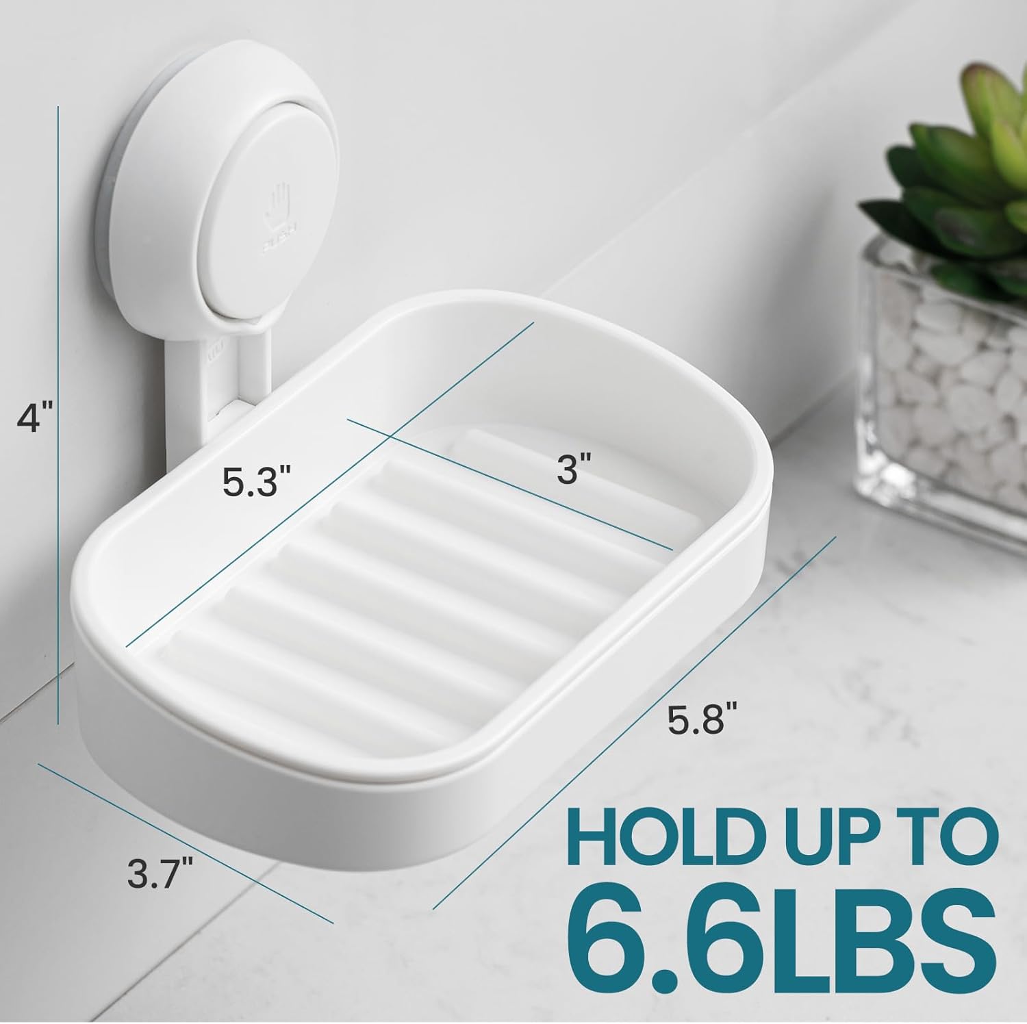 Thumbnail 1 de TAILI Porte-savon à ventouse sans perçage pour salle de bain (lot de 2) avec drainage et porte-éponge