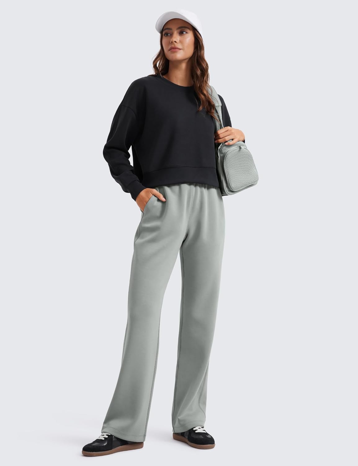 Thumbnail 3 de Pantaloni donna CRZ YOGA SoftAura a gamba dritta casual con tasche e coulisse interna (71/76/81 cm)