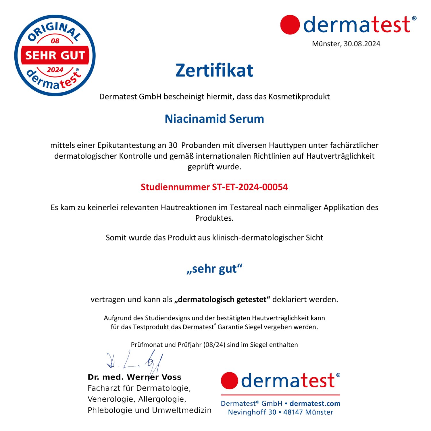 Detalle de BIO Niacinamide Serum hochdosiert 100 ml (10% Niacinamide + 1% Zink, Made in Germany)