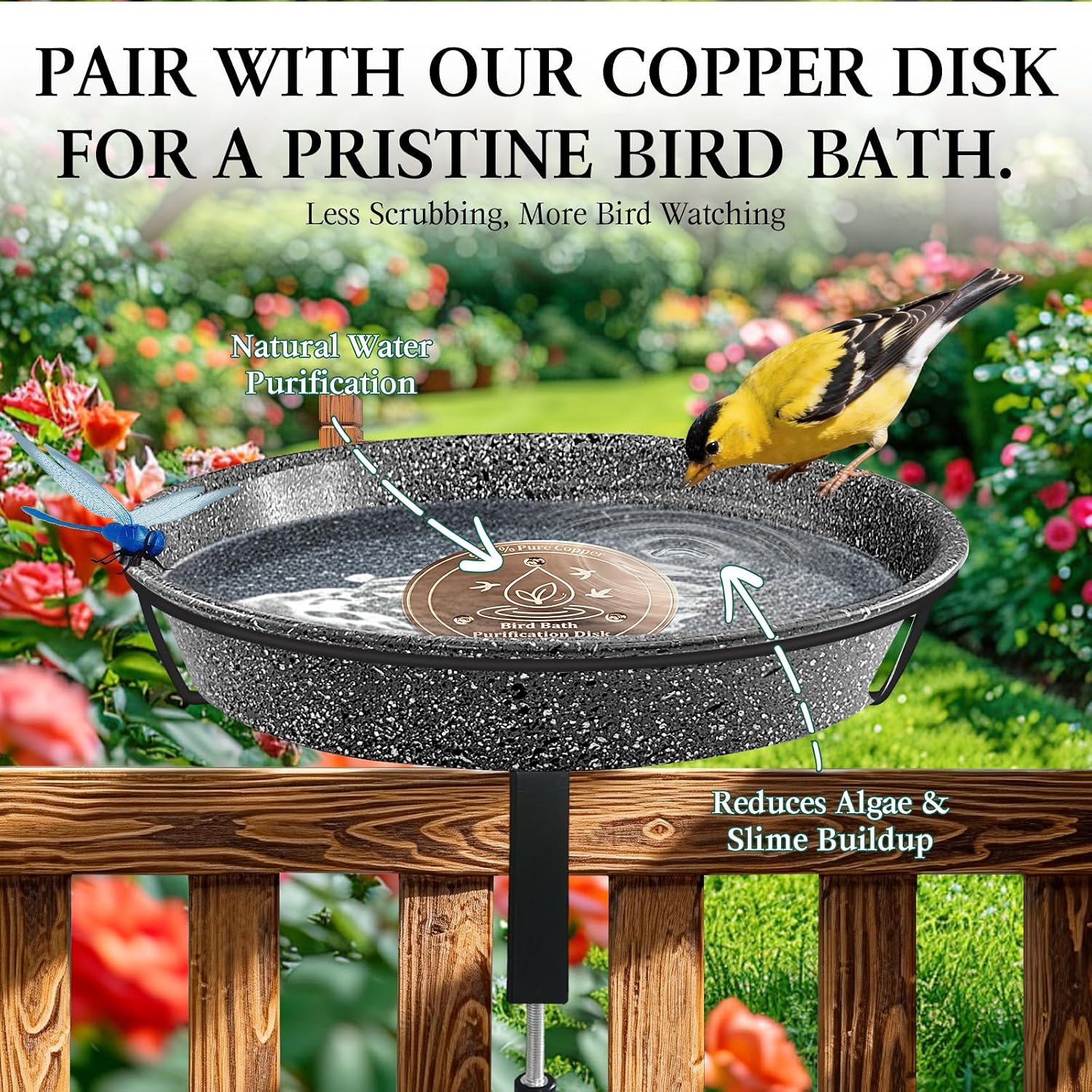 Thumbnail 4 de Deck-Mounted Metal Bird Bath, 11.5-inch