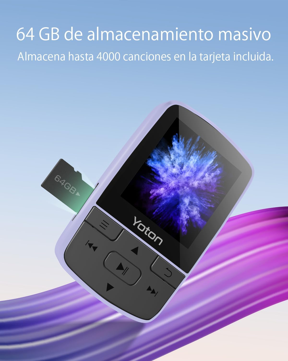 Detalle 2 de YOTON Reproductor MP3 64 GB morado