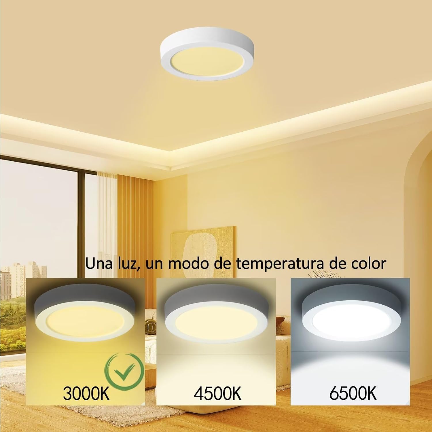 Thumbnail 5 de Yexati Pack 2 Panel LED Circular 15W 1800LM 💡 Para Hogar