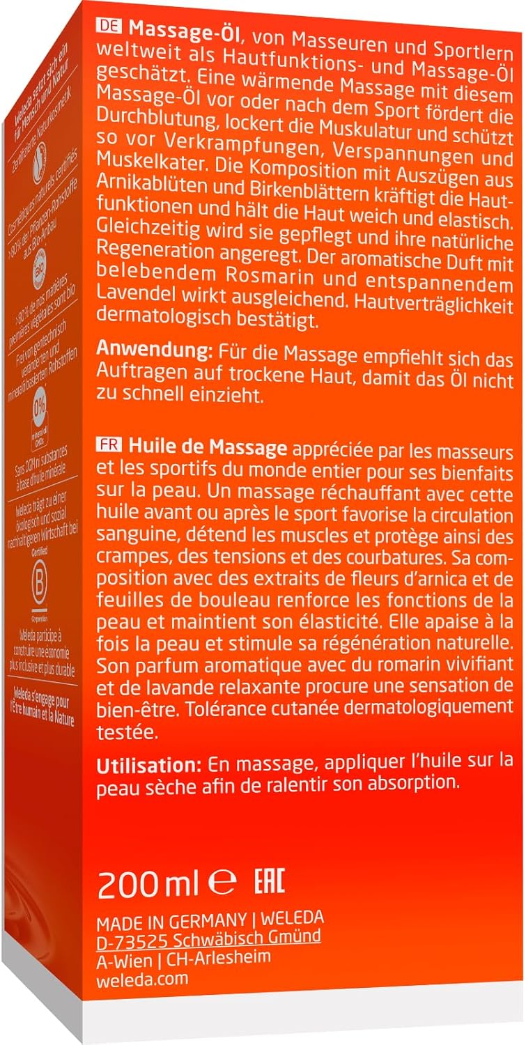 Detalle 2 de WELEDA Arnika Sport Massageöl 200ml