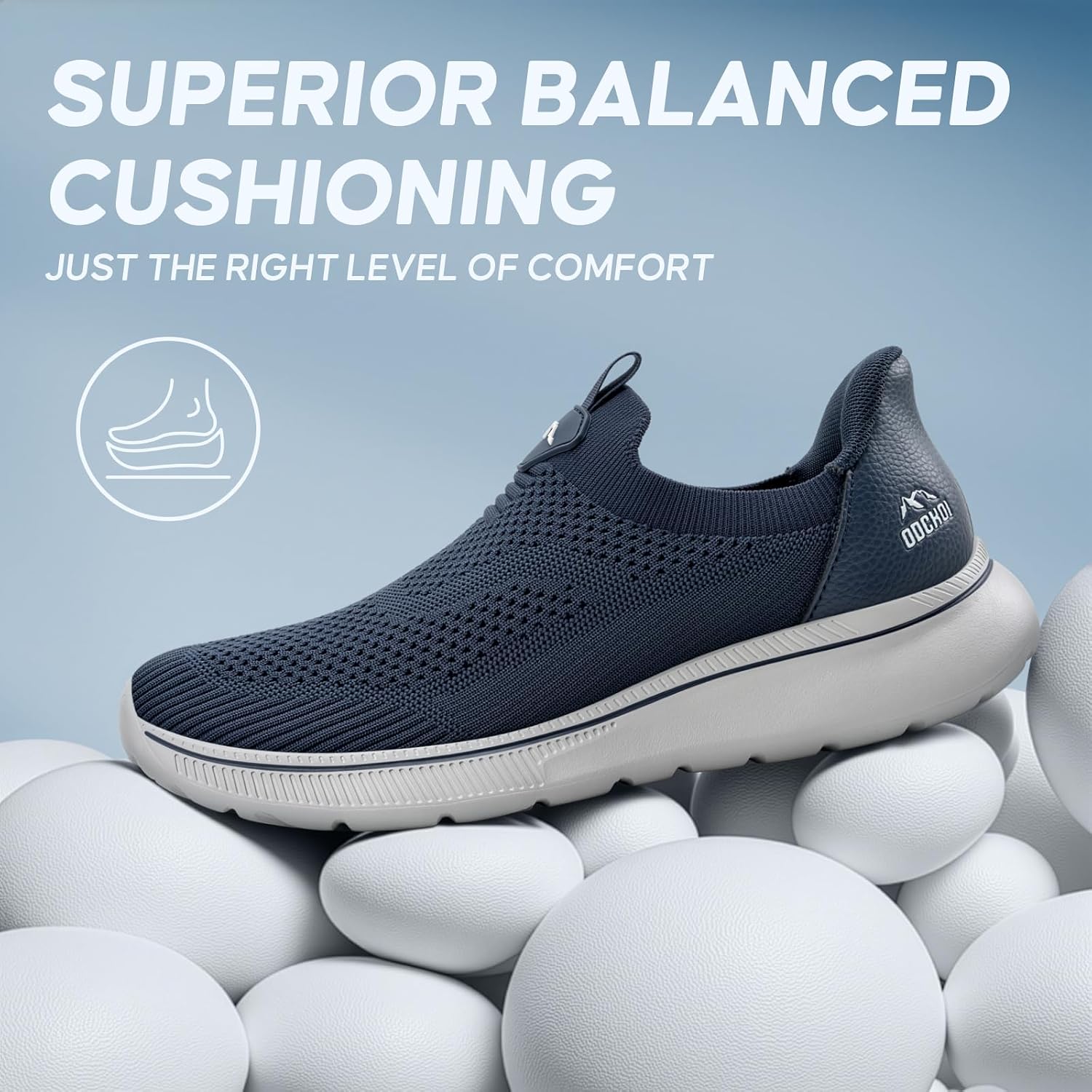Detalle de ODCKOI Slip On Sneaker Herren – Hands Free Slipper ohne Schnürsenkel, atmungsaktiv, rutschfeste Sohle