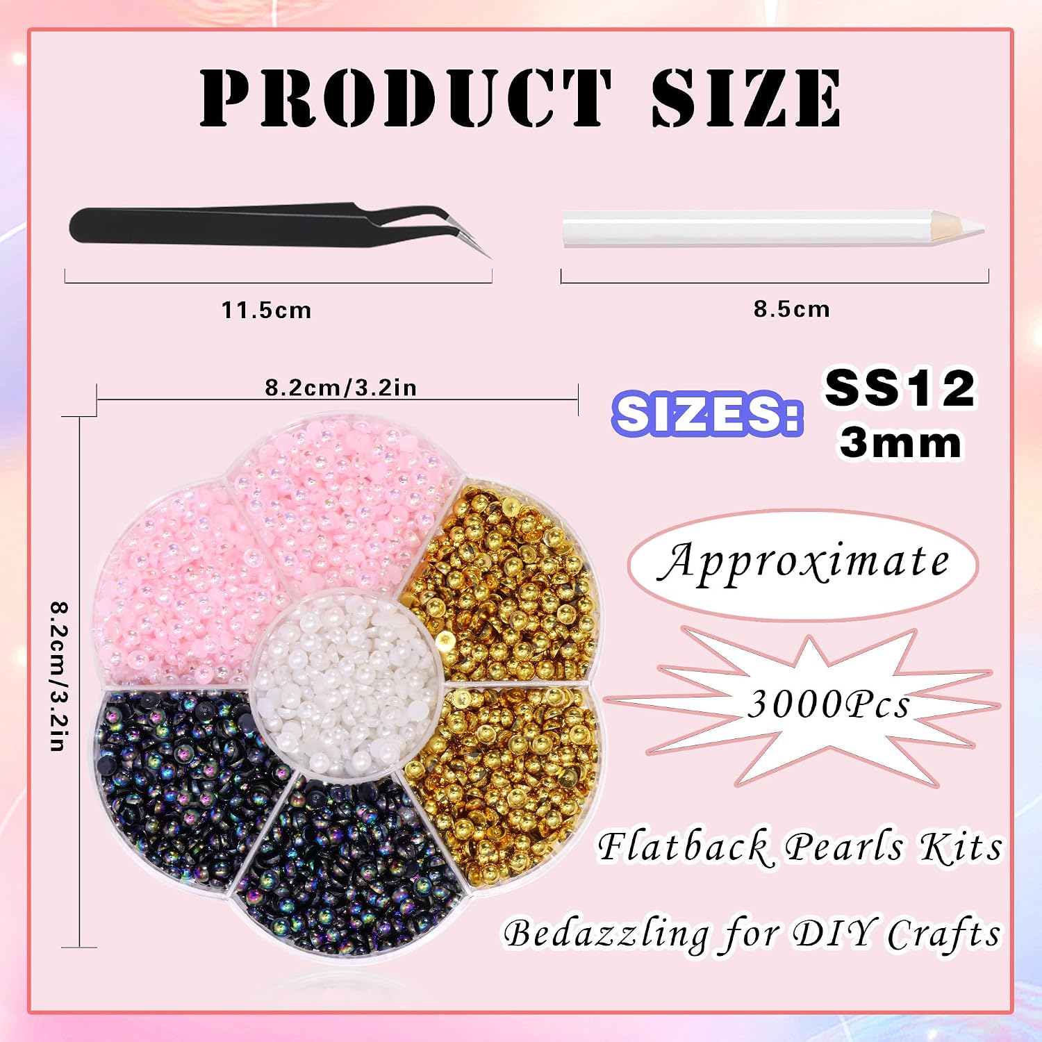 Thumbnail 1 de RODAKY Flatback Pearl Beads, 3,000 Pieces