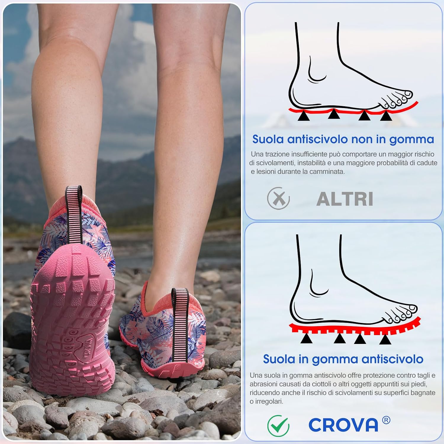 Detalle de Built-in Heel Grips Water Shoes for Kids with Wide Toe Box — All-Terrain Outdoor Fun