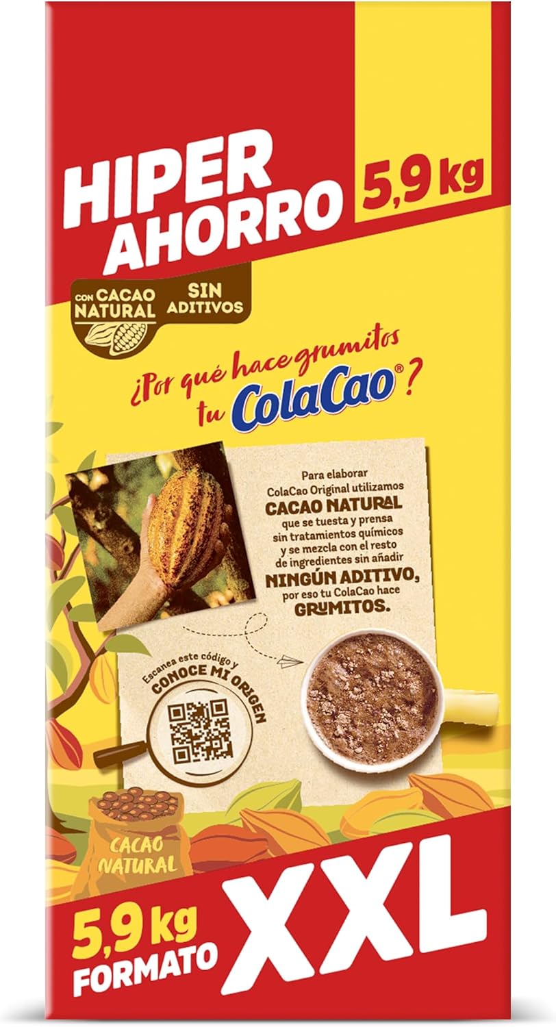 Thumbnail 3 de ColaCao Original – Cacao soluble natural sin aditivos, formato XXL 5,9 kg