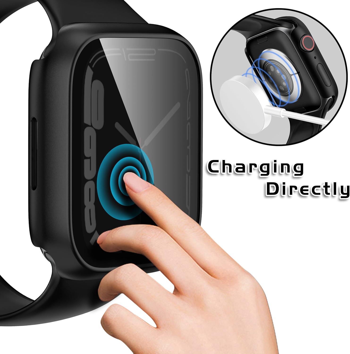 Thumbnail 3 de Zumyzu Waterproof Privacy Case for Apple Watch 42mm (Black) with Anti-Peep Screen Protector