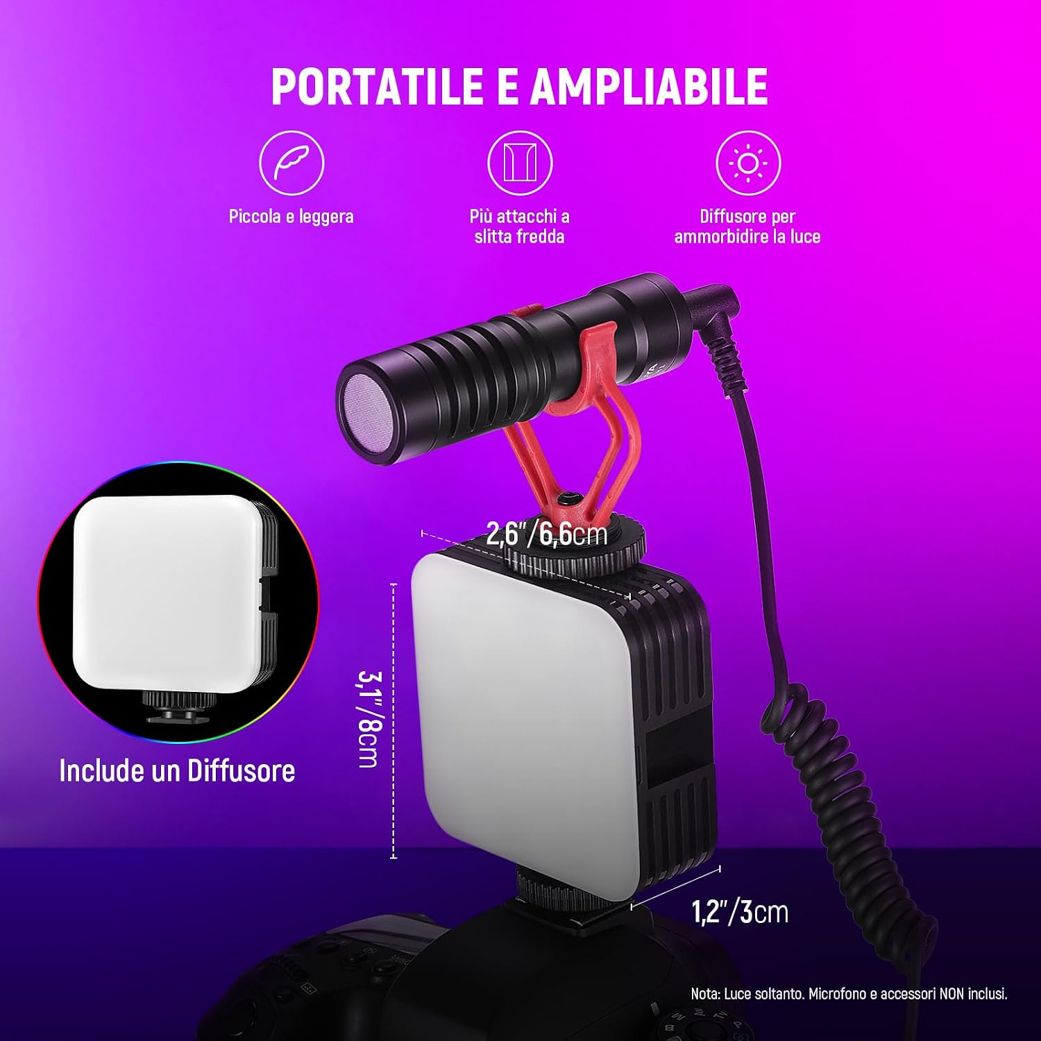 Detalle de NEEWER RGB61 Luce LED RGB61 2000mAh