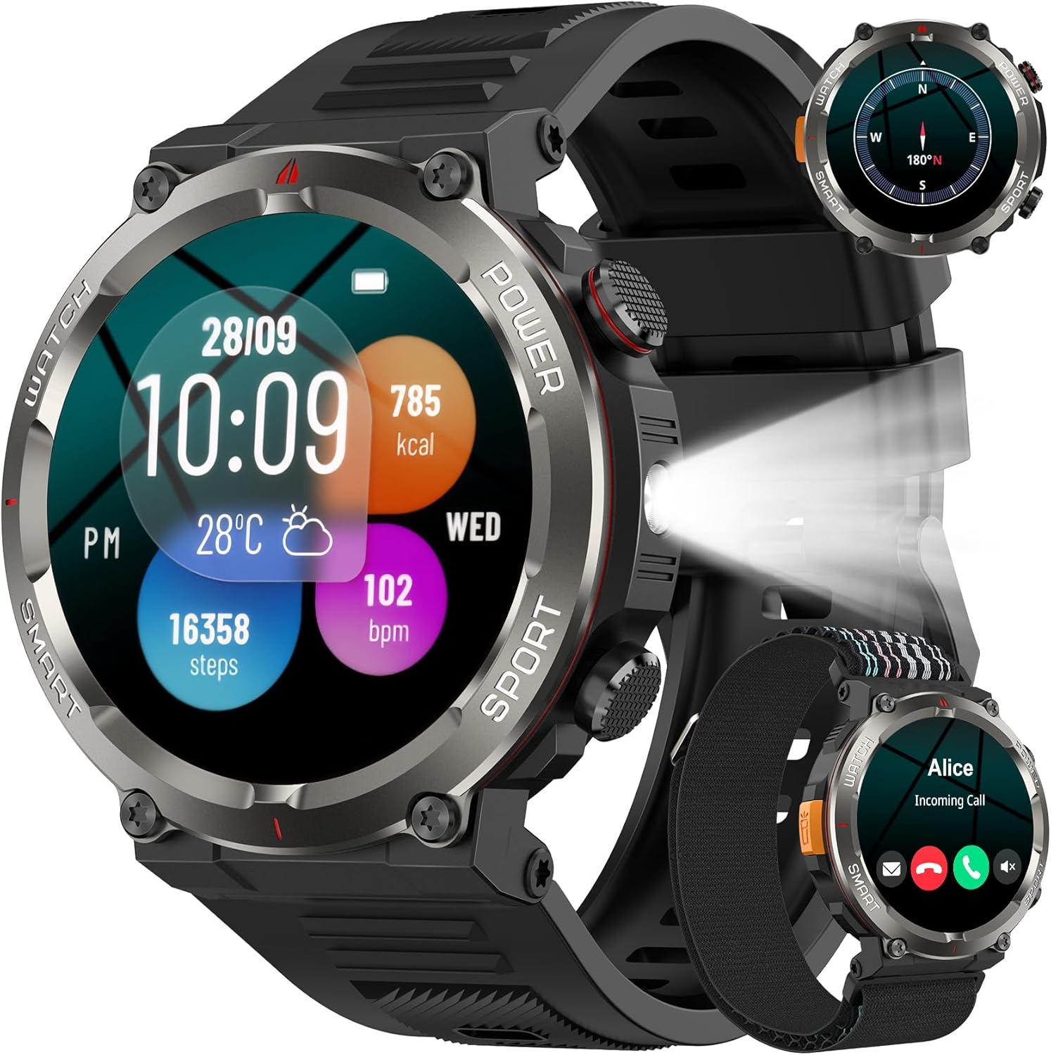 Detalle de Military Smart Watch 100‑day battery
