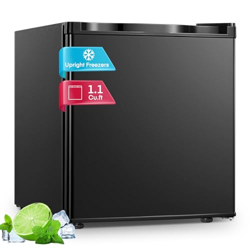 Detalle de FOHERE 32L Mini Congelador Vertical -22°C, 4 Estrellas, Puerta Reversible, Silencioso y Ahorro Energético