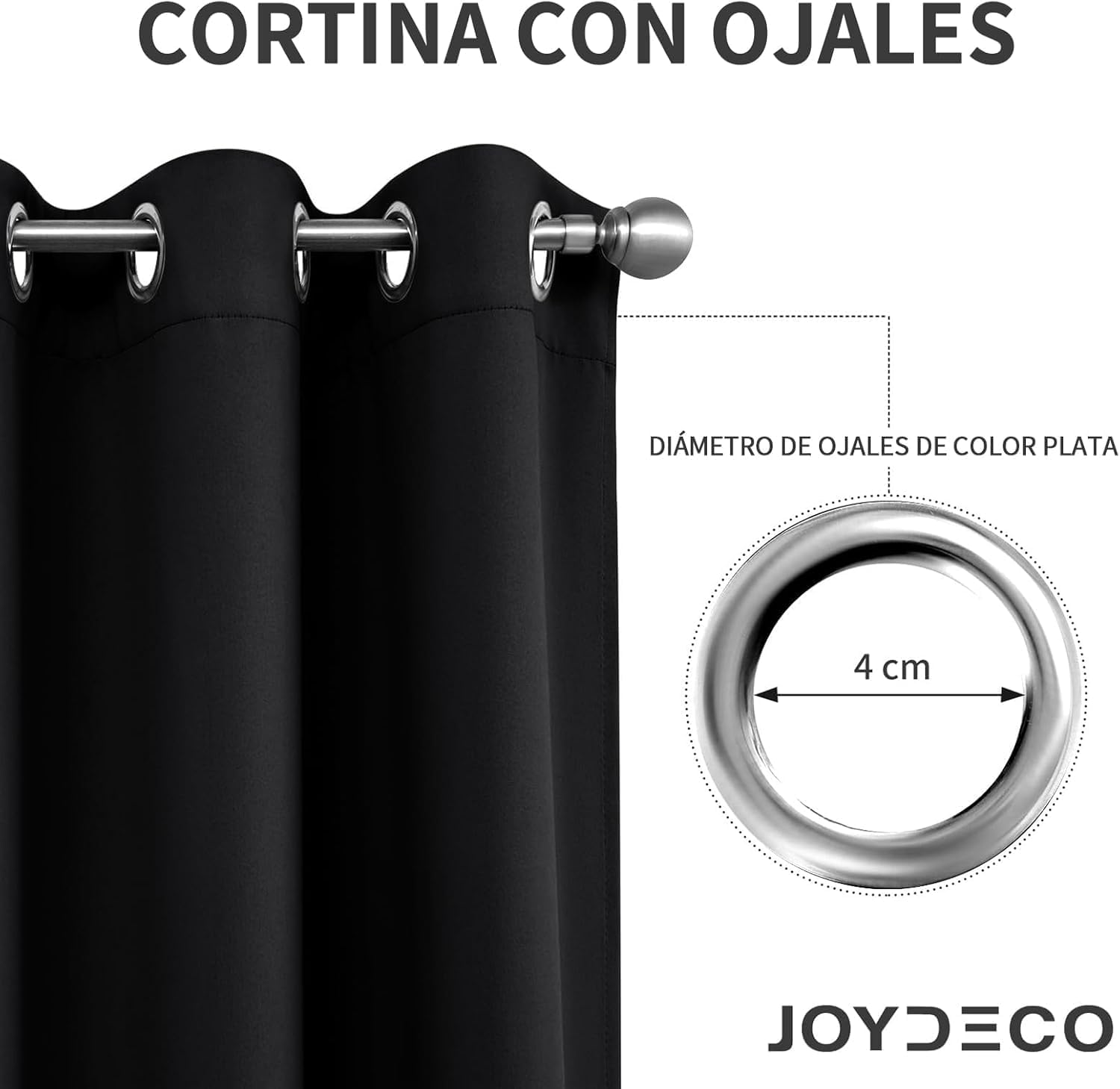 Thumbnail 3 de Joydeco Cortinas Opacas 2 Piezas 🖤 Aislantes para Dormitorio