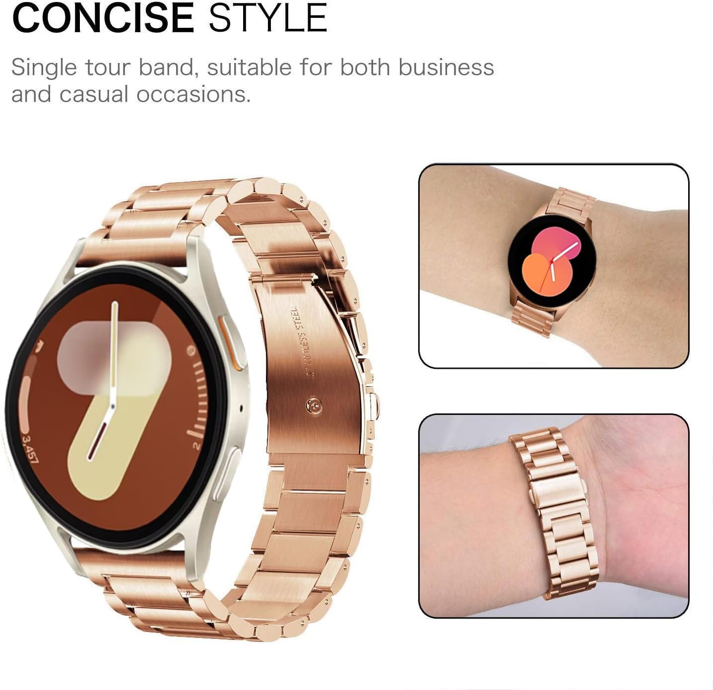 Thumbnail 1 de VIGOSS 20mm Metallarmband für Samsung Galaxy Watch – Edelstahl & Mesh, Roségold, 2er Set