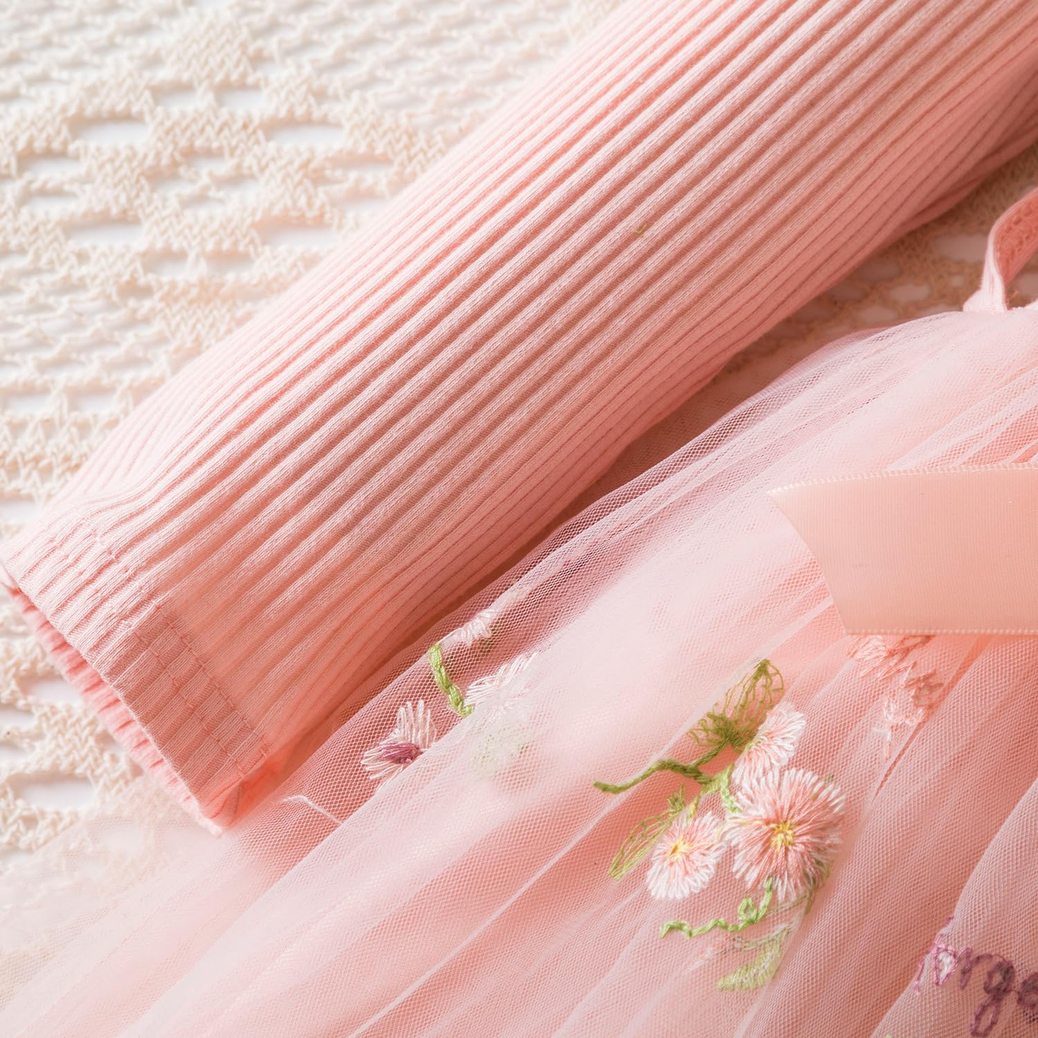 Thumbnail 4 de NNJXD baby girl flower embroidery tulle dress (1–5 years) for birthday parties and summer outings