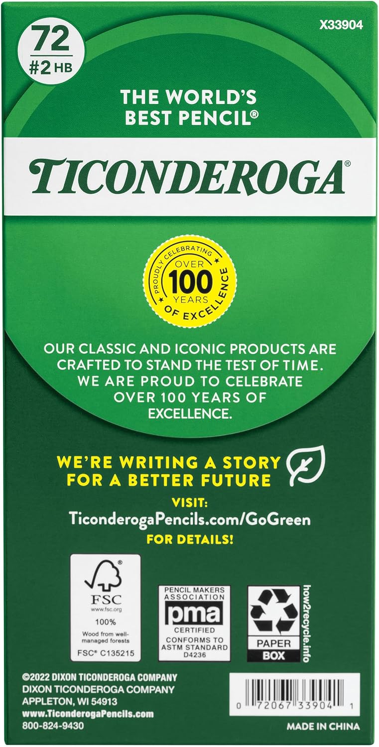 Thumbnail 1 de Ticonderoga 33904 #2 HB Wood-Cased Pencils, Yellow, 72-Count
