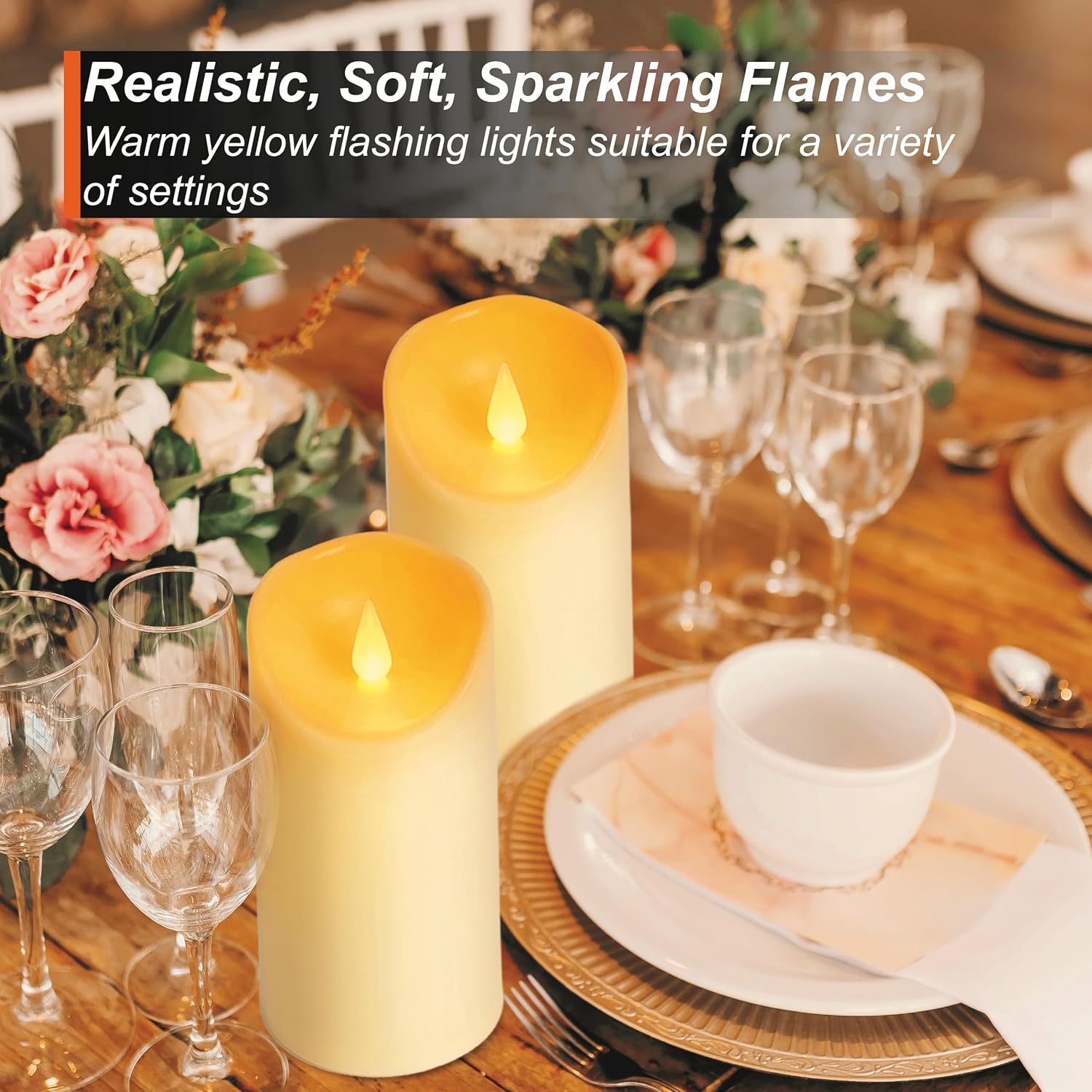 Detalle 2 de Auralome LED Battery Pillar Candle 6in