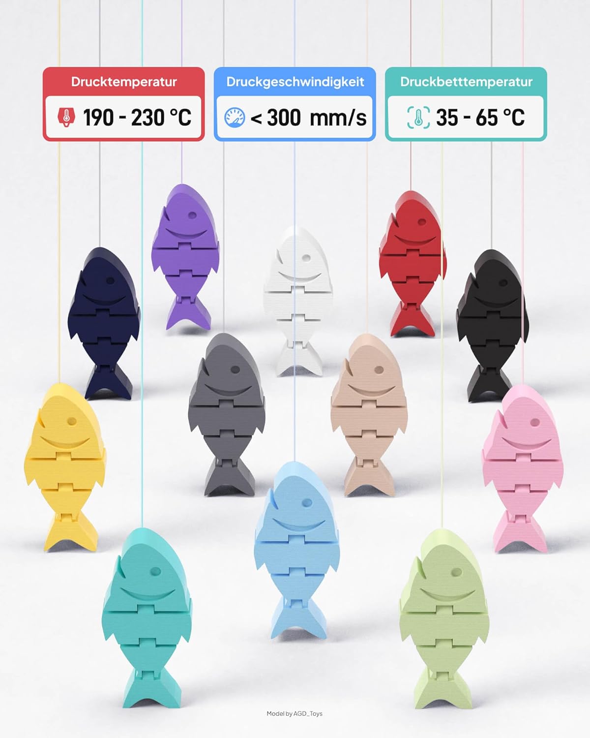 Thumbnail 4 de ELEGOO Matte PLA Filament 1,75 mm Schiefergrau (1 kg) – mattes 3D-Druckmaterial mit gleichmäßigem Durchmesser