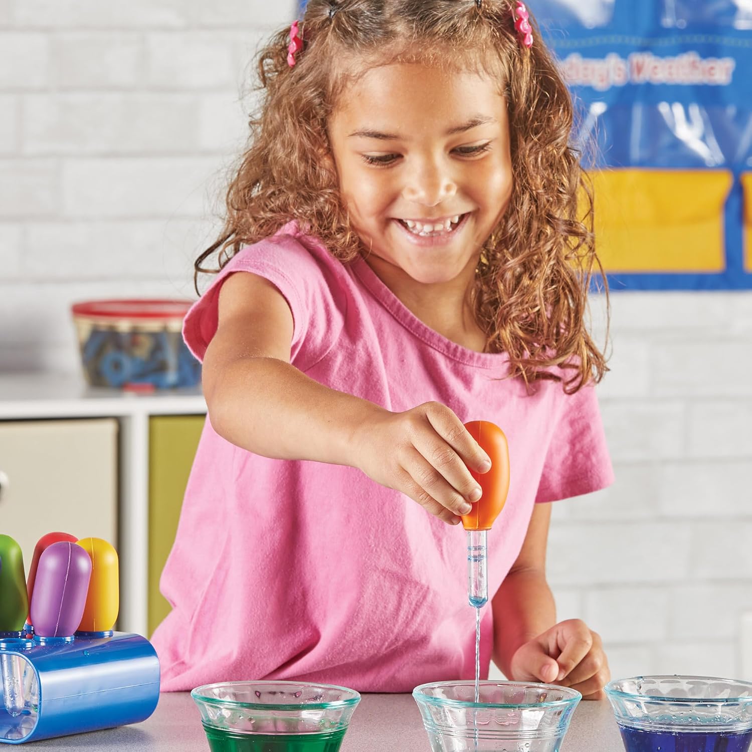 Thumbnail 1 de Learning Resources Compte-Gouttes Géants – Pipettes Montessori avec Support