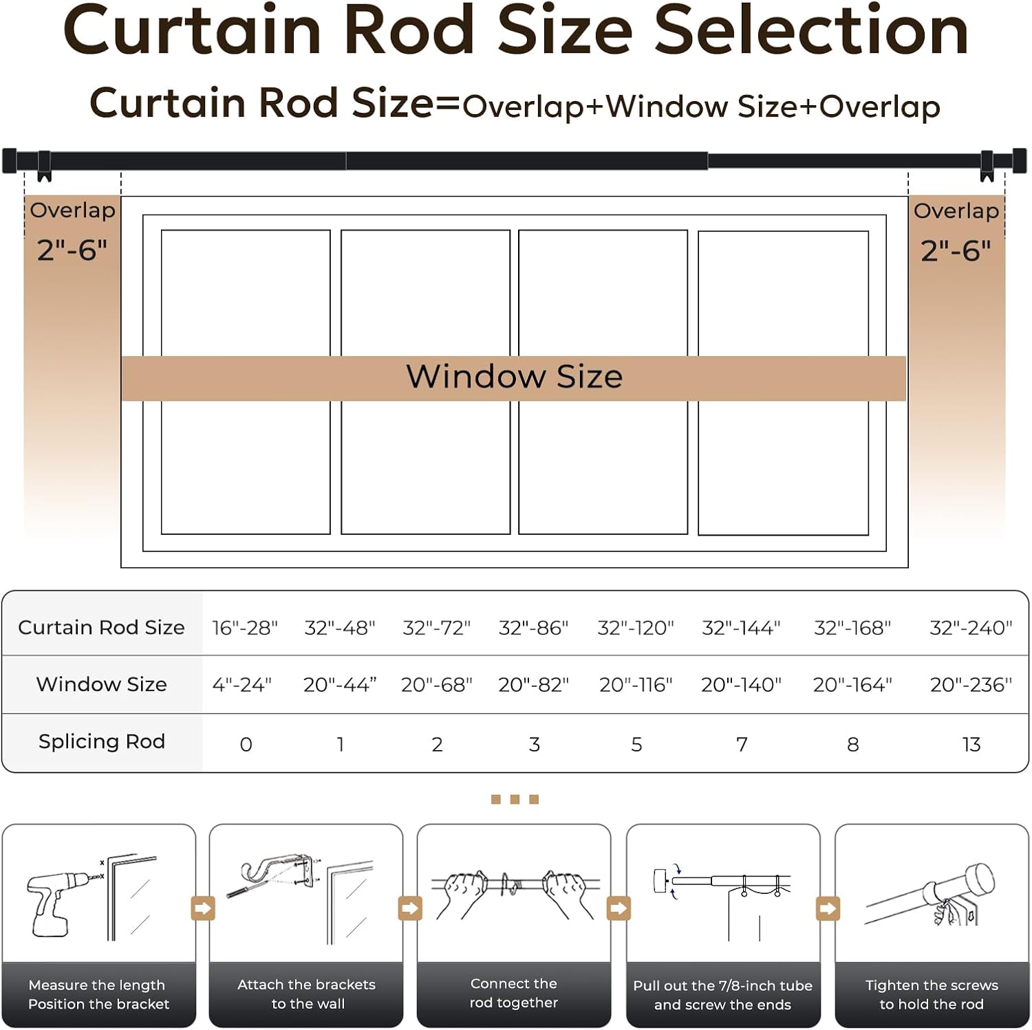 Thumbnail 6 de Zeerobee Curtain Rod, 32–48 Inches