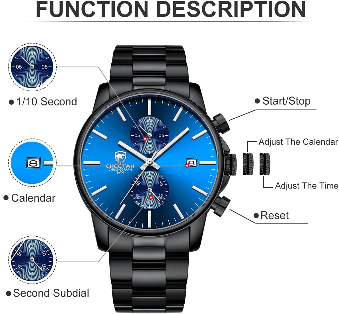 Thumbnail 4 de Affute Herrenuhr Chronograph 3 ATM