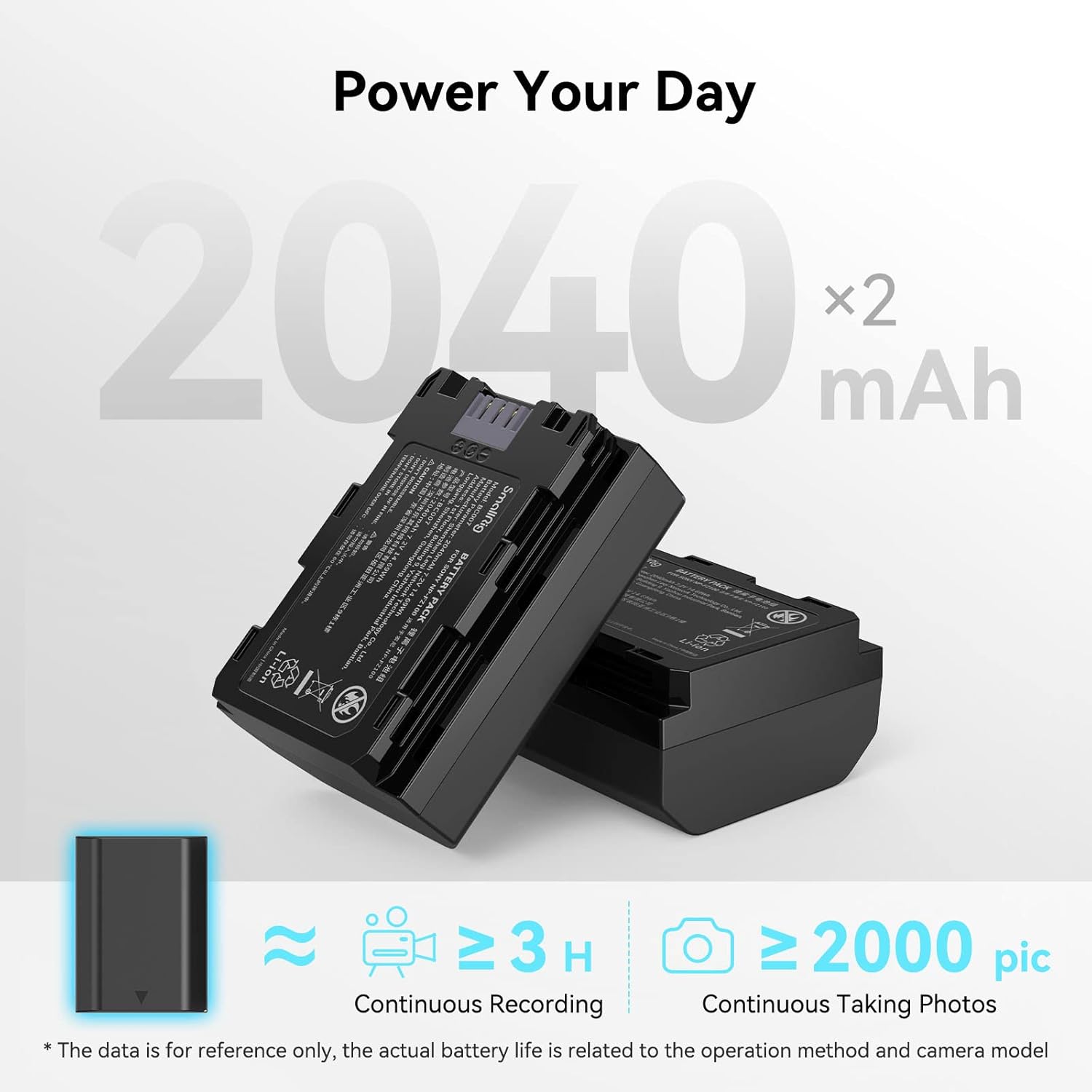 Detalle 2 de SMALLRIG 3824B batterie NP-FZ100 2040 mAh