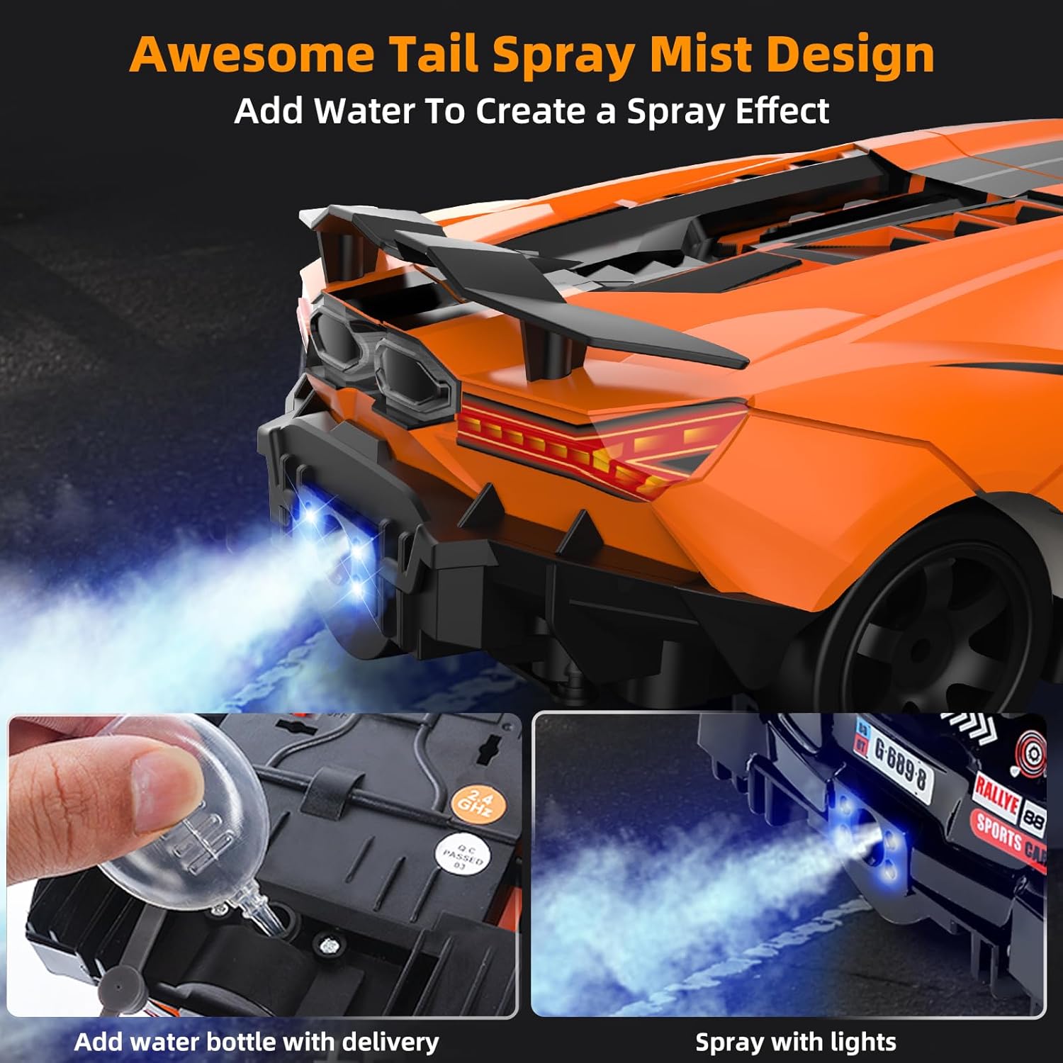 Detalle de Sakeye RC Drift Car: 1:16 4WD Drifting RC Vehicle with Dual Batteries and LED Lights