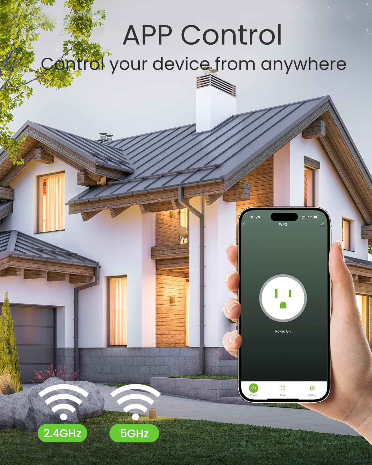 Thumbnail 3 de GHome Smart WP3-A 15A Wi-Fi Smart Plugs, Dual-Band, 2-Pack