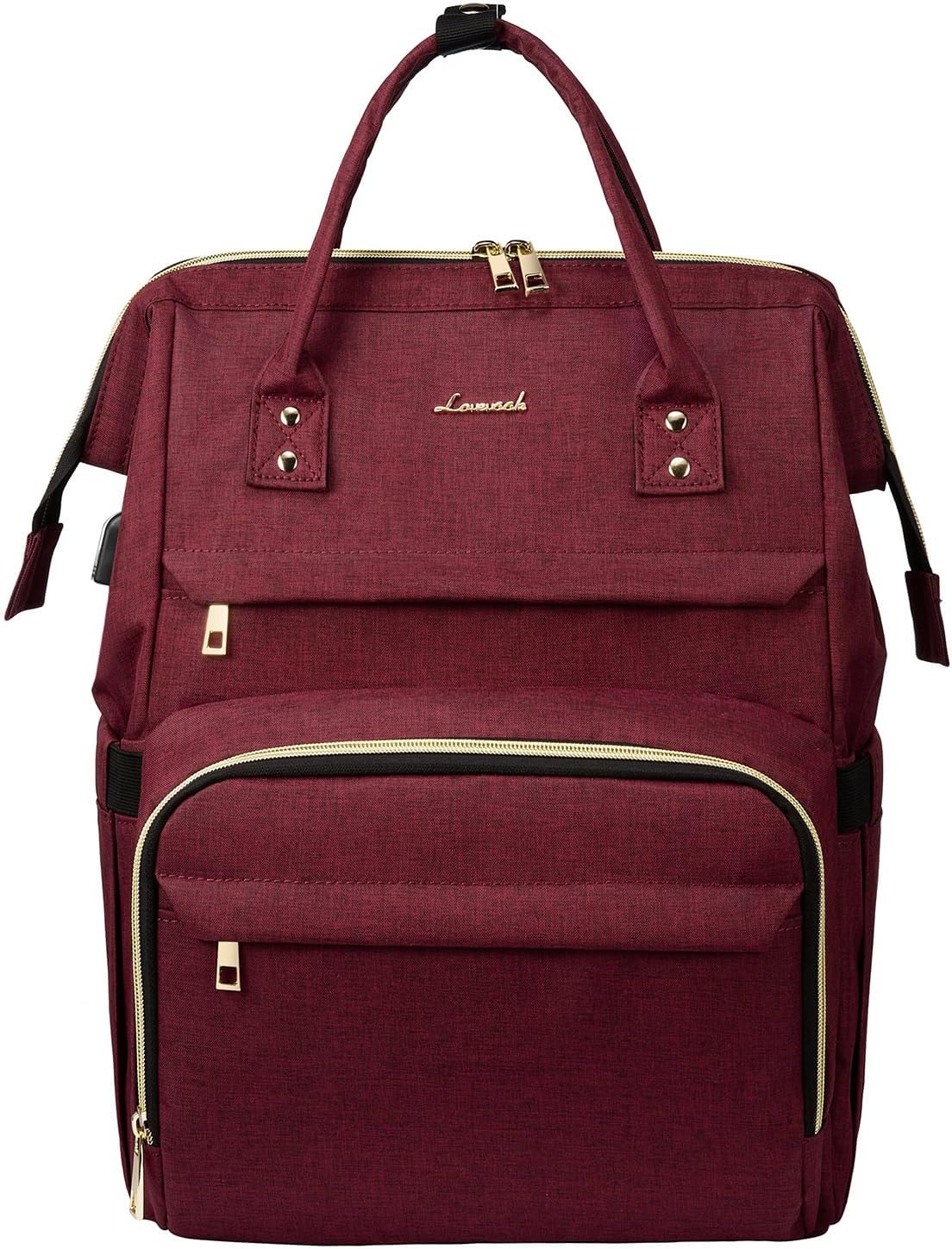 Thumbnail 4 de LOVEVOOK Damen-Rucksack für Schule & Laptop, wasserdicht mit USB-Ladeanschluss – Dunkelgrau