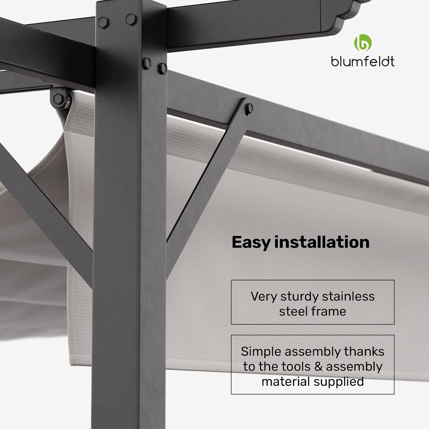 Thumbnail 5 de blumfeldt Pantheon 3x3m Garden Pergola with Powder-Coated Steel Frame