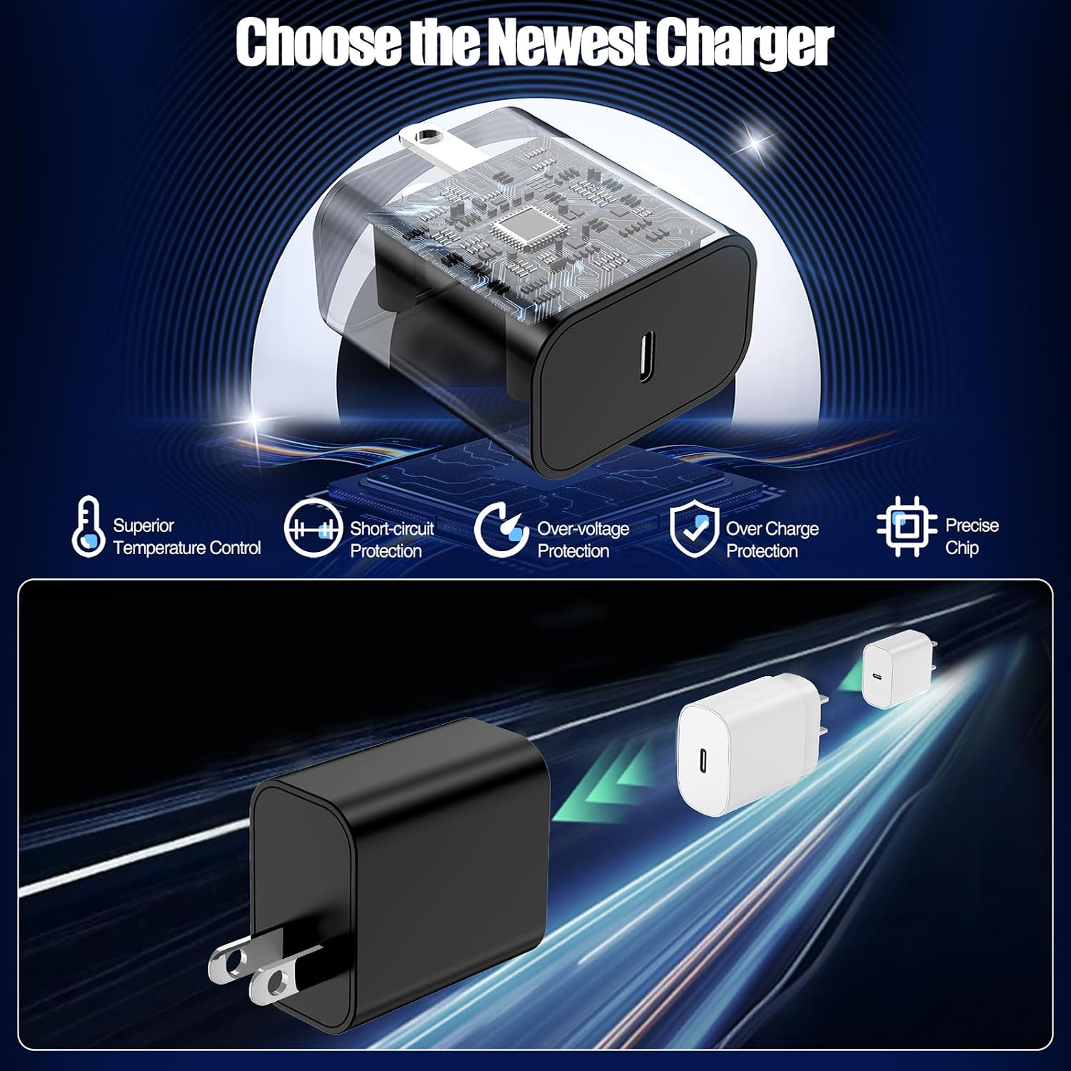 Detalle de 45W Super Fast Type-C Charger (USB-C to USB-C) for Samsung Galaxy S25/S24/S23 Ultra & iPhone Pro Models