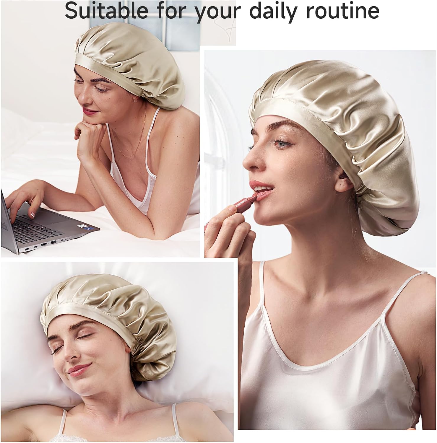 Thumbnail 6 de Kaome 100% Mulberry Silk Bonnet, Double-Layer, 22 Momme, Adjustable