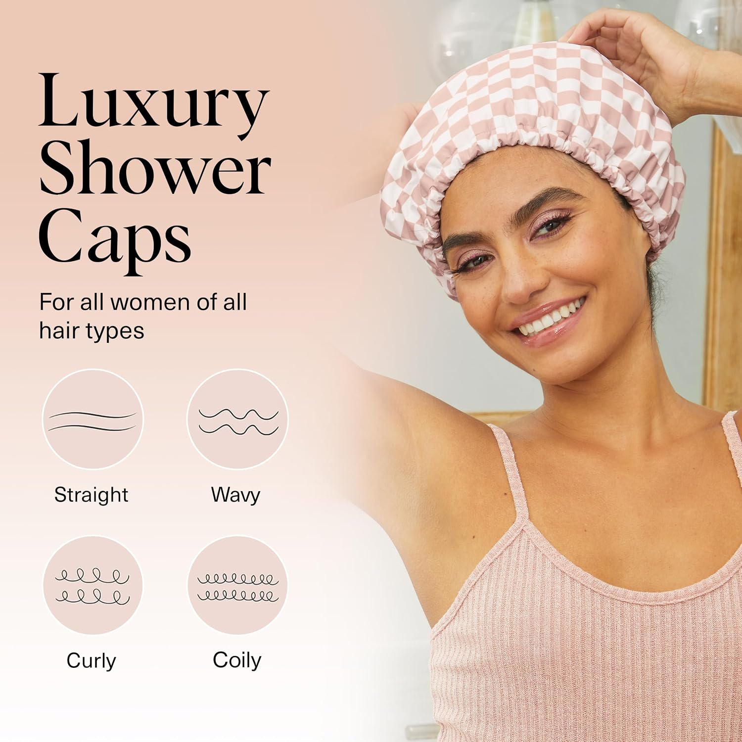 Detalle 1 de Kitsch Luxury Flexi Satin Shower Cap — Large