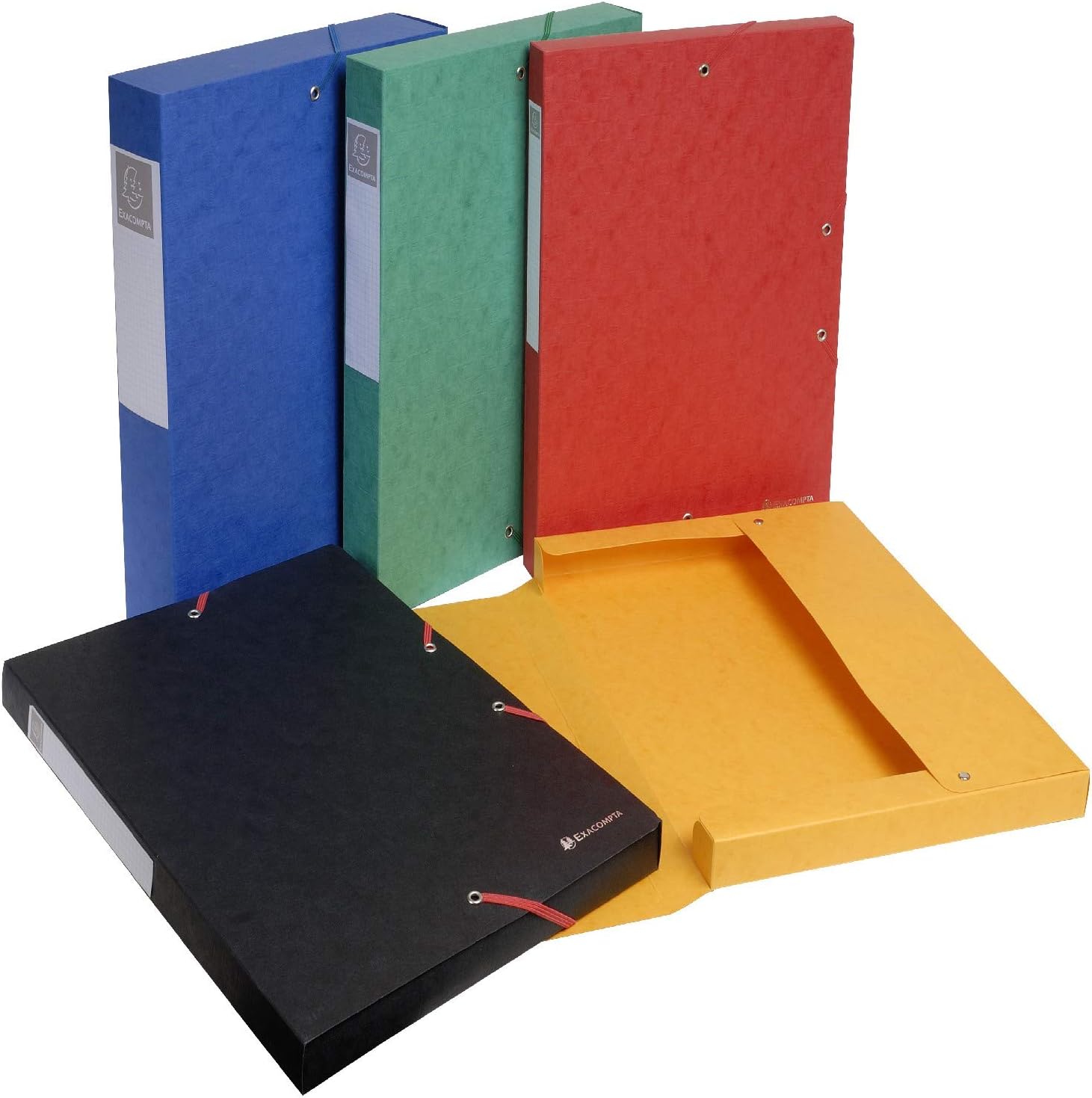 Thumbnail 1 de Exacompta 50910E – 10 boîtes de classement Scotten avec élastiques, A4, 25 × 33 cm, livré monté