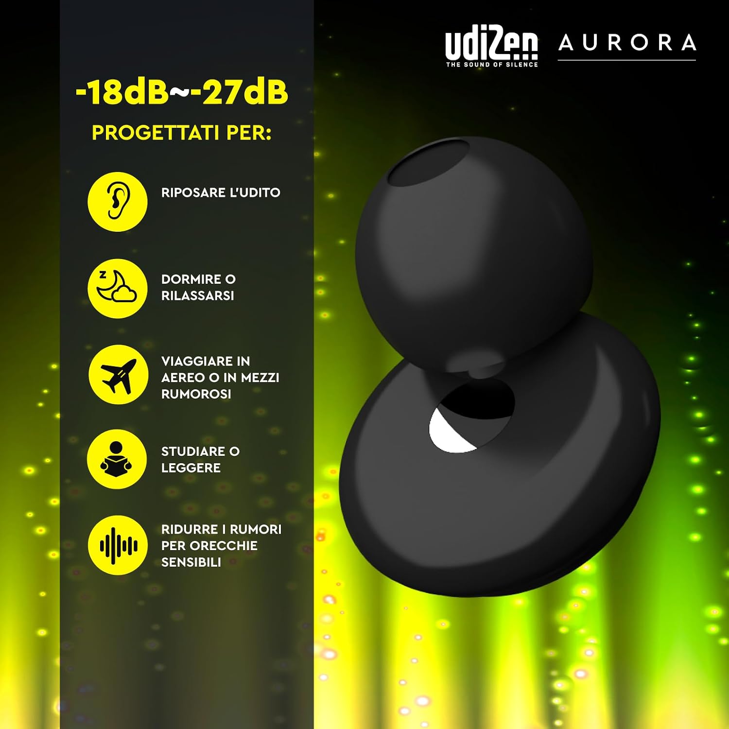 Detalle 2 de UdiZen Aurora Tappi antirumore -27dB