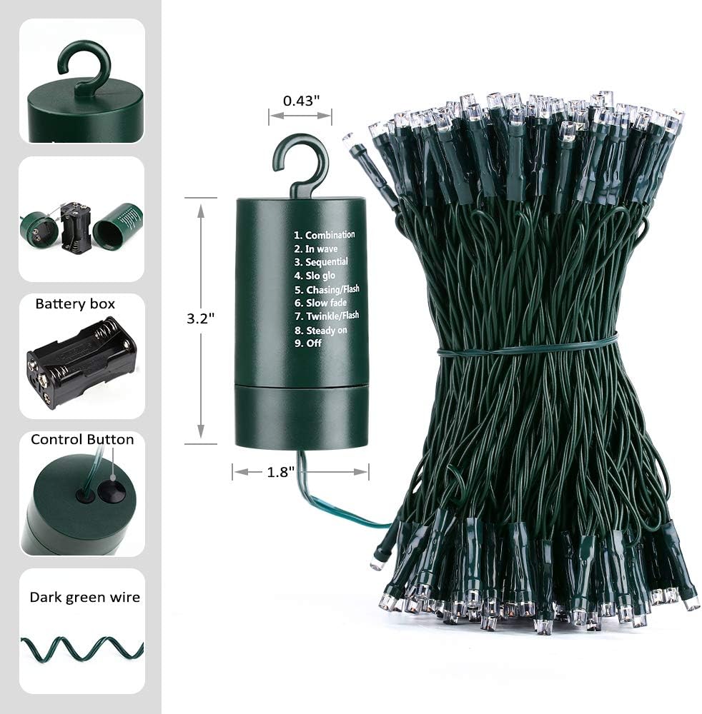 Thumbnail 6 de Joomer 88-B200-003 Battery Christmas String Lights, 66 ft, 200 LEDs, 8 Modes